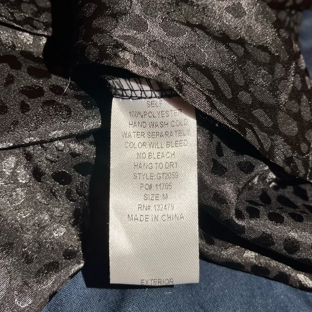 Renee C Monochrome Black Leopard Satin Cowl Neck Camisole New with tags - Picture 7 of 7